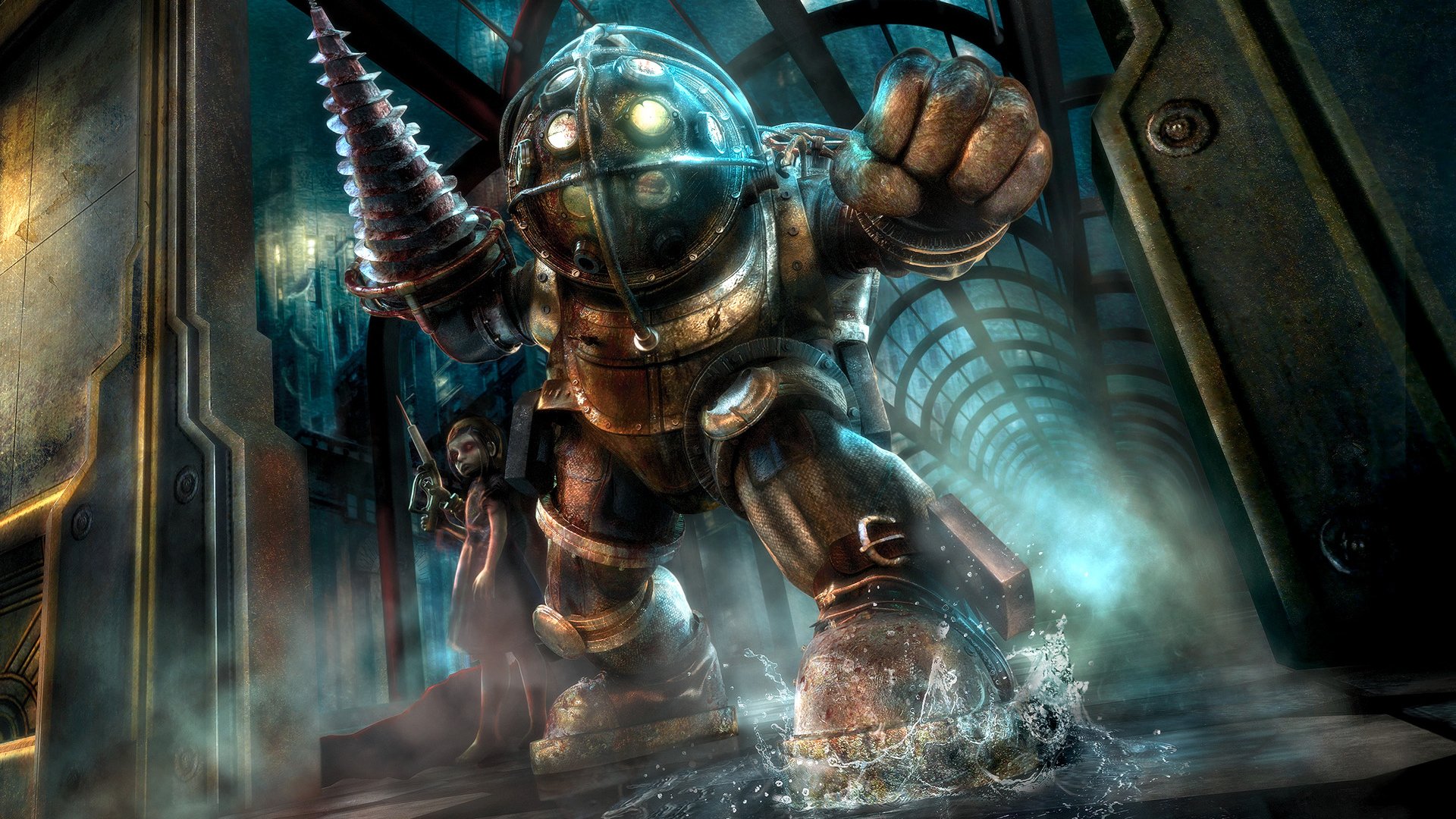 Bioshock Big Daddy and Little Sister Wallpaper