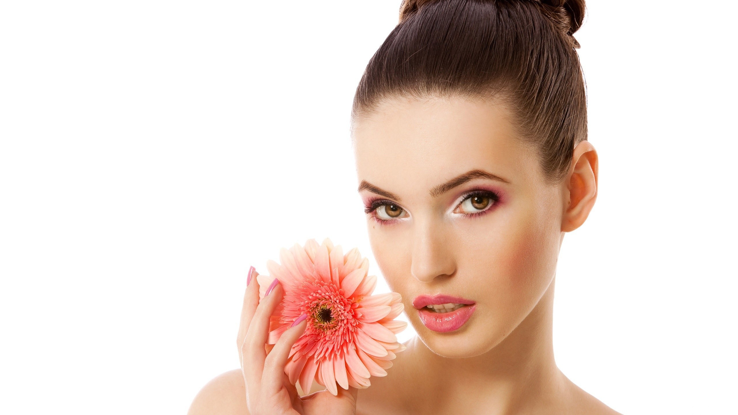 Model Flower Hair Makeup Face Wallpaper Background Mac Imac