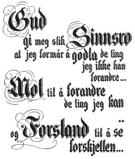 Printable Serenity Prayer Finnish Danish French