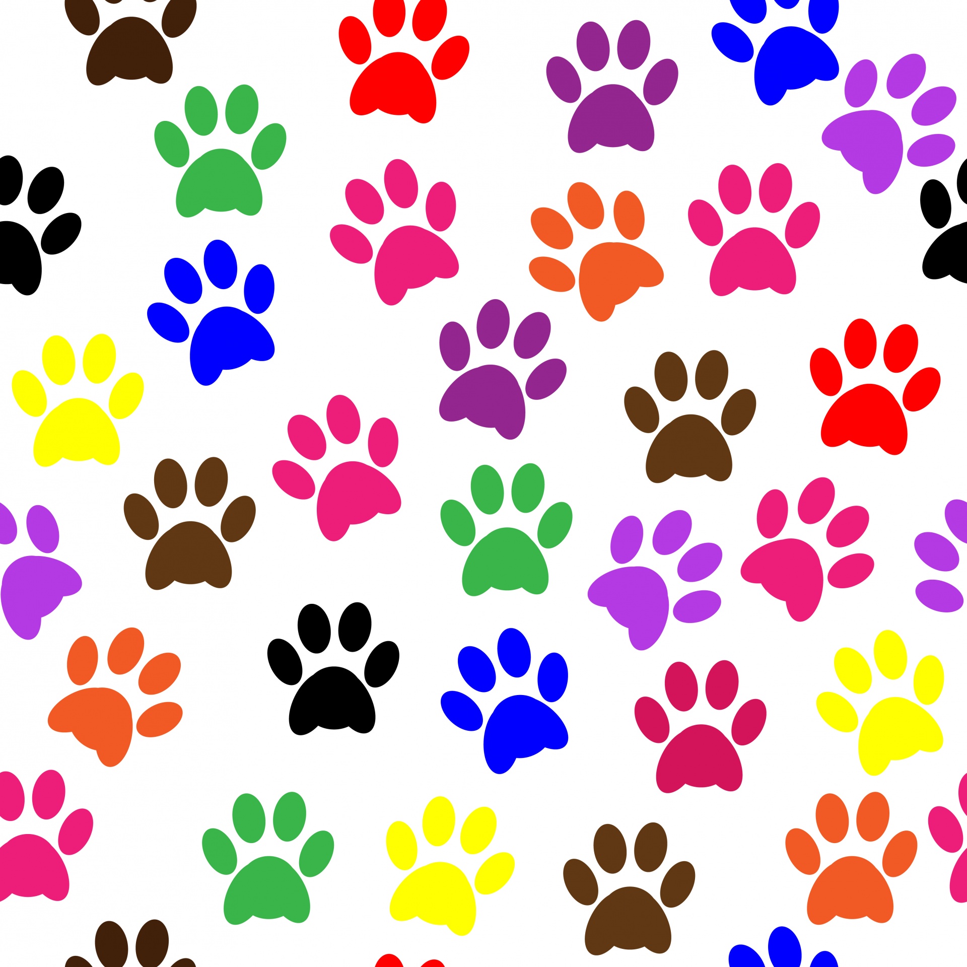 Paw Prints Colorful Wallpaper Stock Photo Public Domain