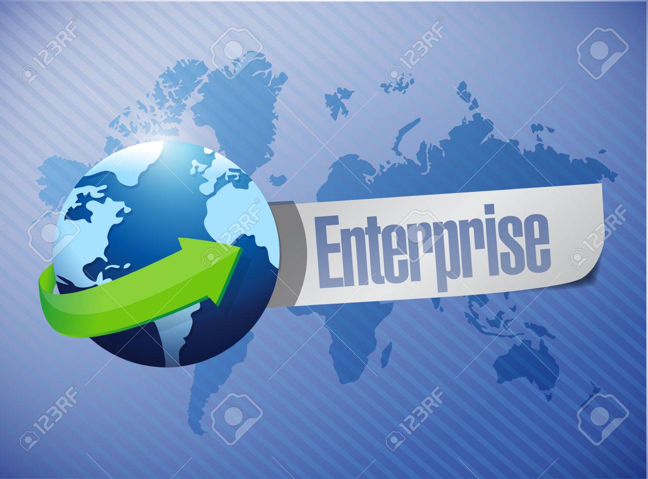Globe Enterprise Sign Illustration Design Over A World Map