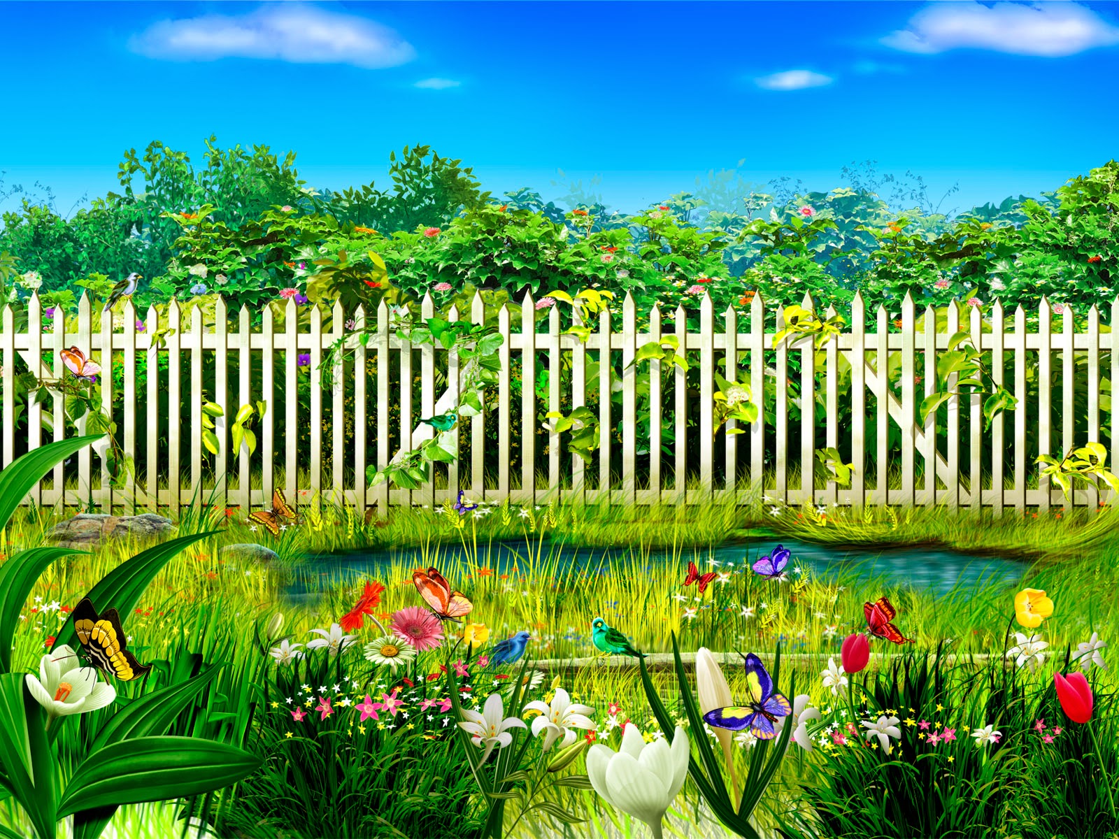 Flower Garden Desktop Wallpaper