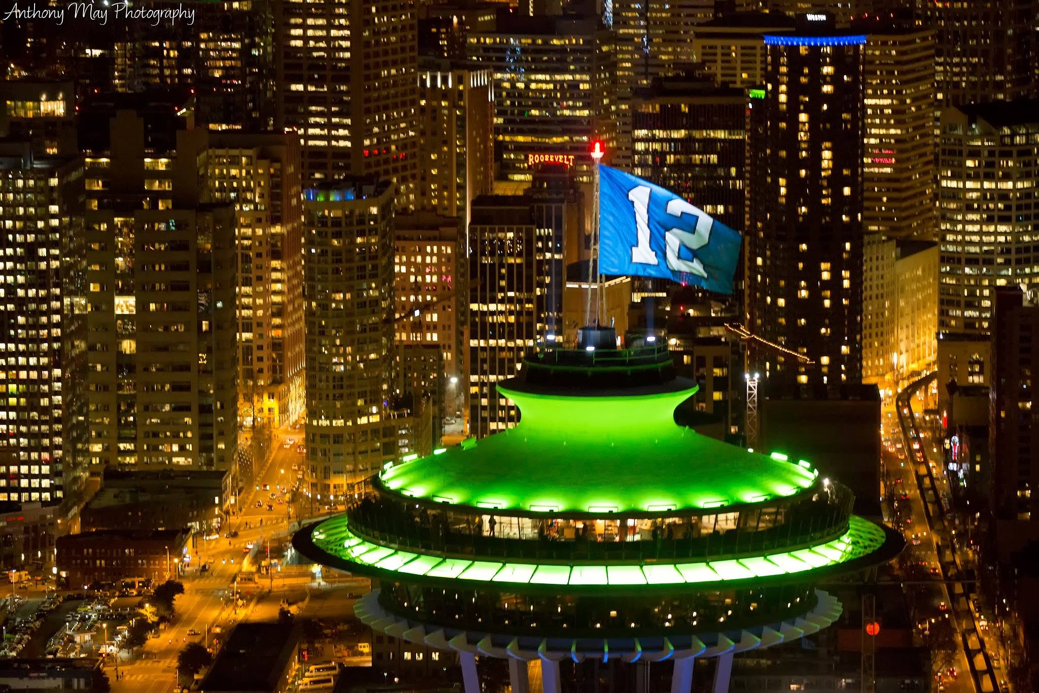 12th Man Flag Space Needle