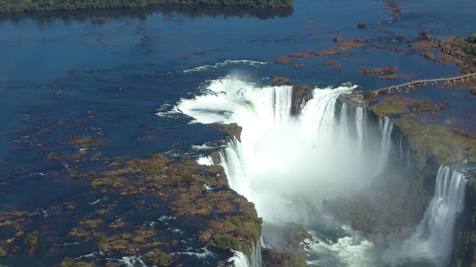 Wallpaper Waterfall Brazil Argentina Iguazu Iguassu Falls