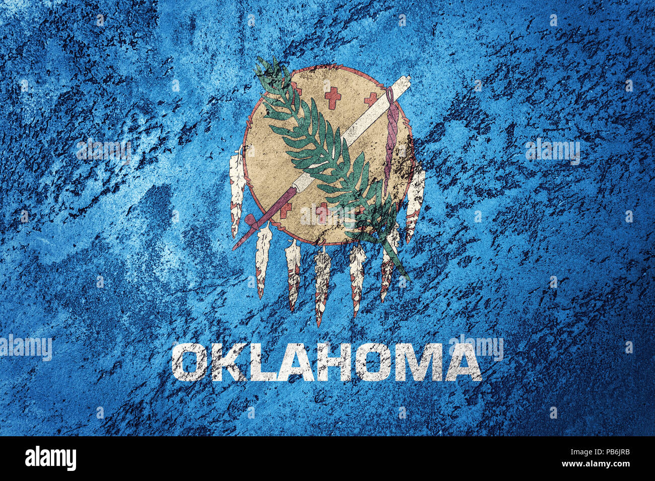 Grunge Oklahoma State Flag Background