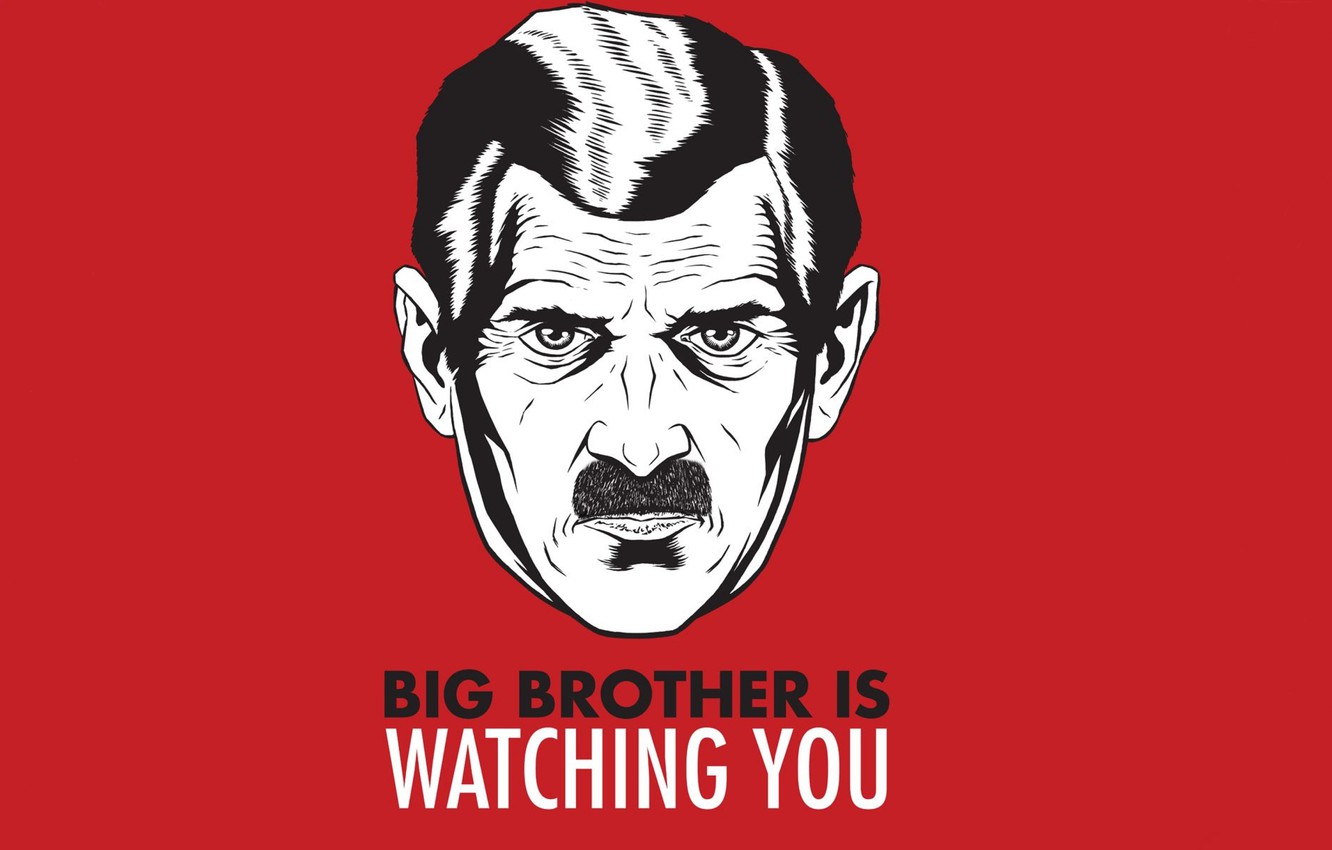 Wallpaper Mustache Big Brother Orwell Surveillance