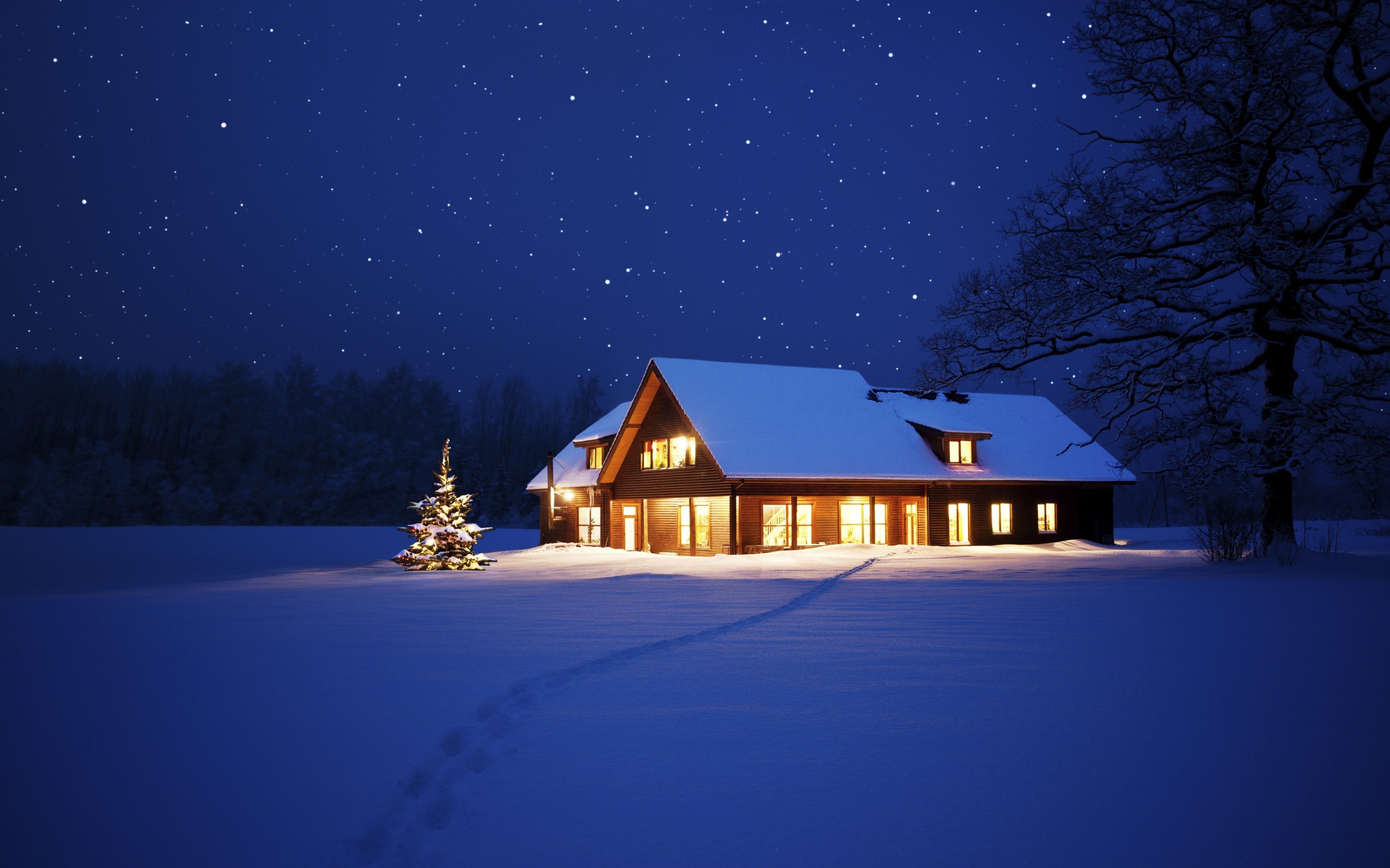 Lonely House In The Snow Wallpaper And Image