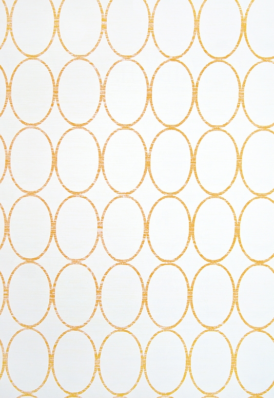 Sonoma Wallpaper White With Geometric Oval Design In Orange