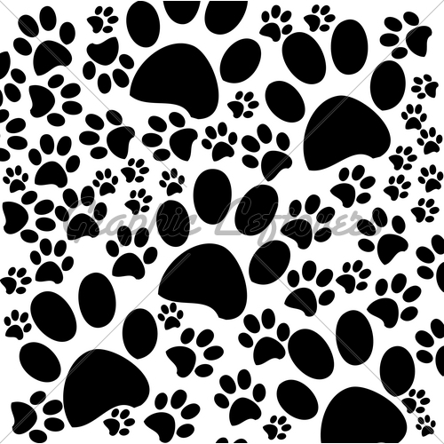 Black And White Background With Paws Gl Stock Image