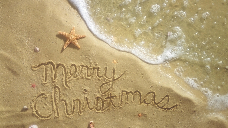 Christmas Beach Paradise Wallpaper