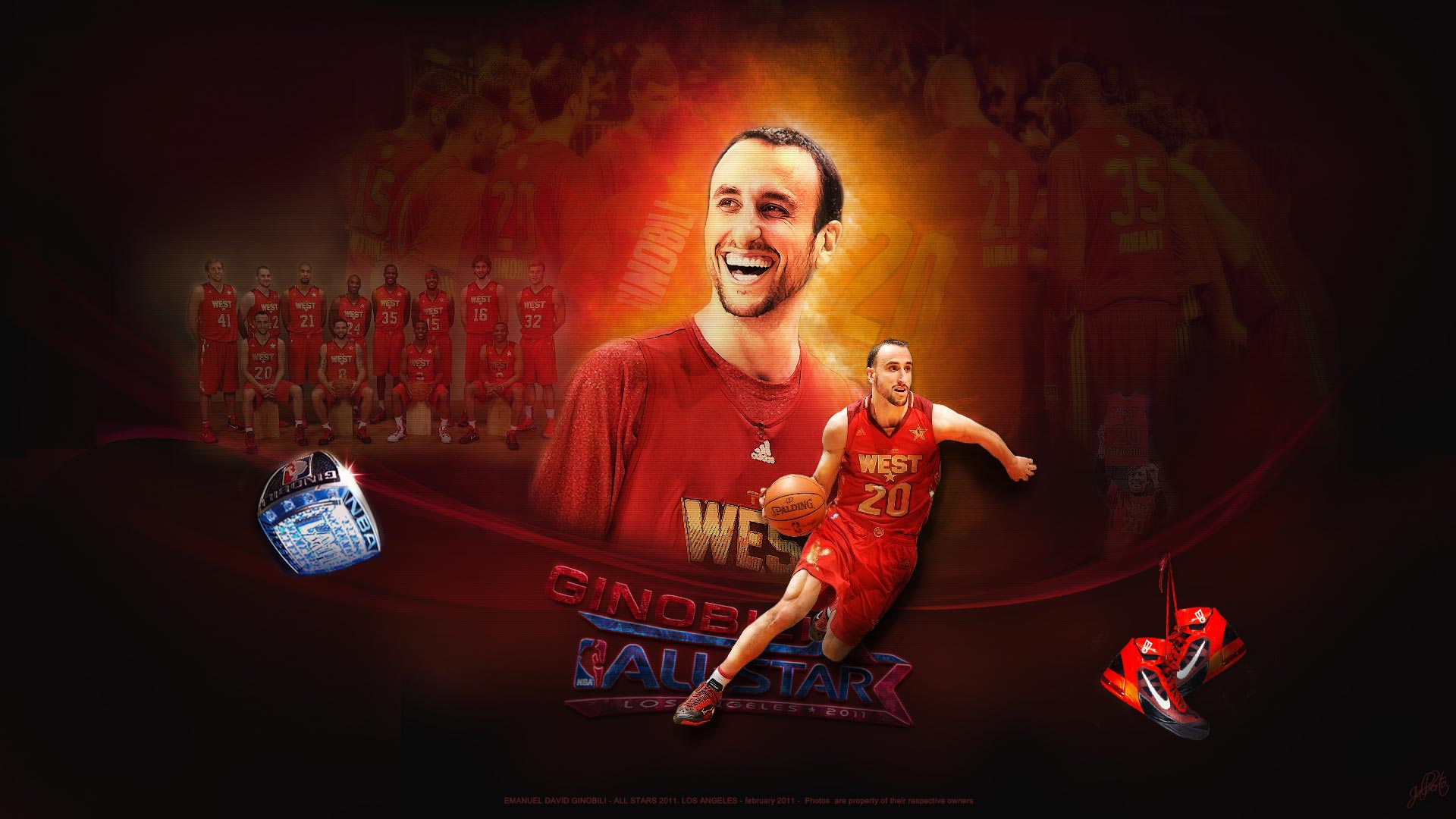 Manu Ginobili All Star Widescreen Wallpaper Basketball