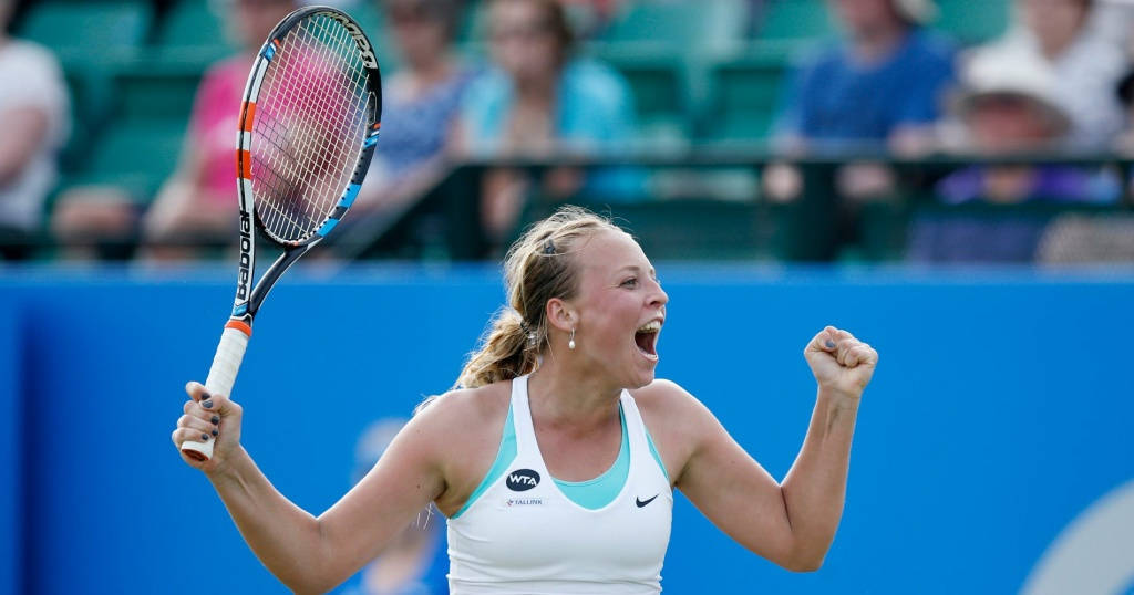 Anett Kontaveit Cheering With Glee Wallpaper