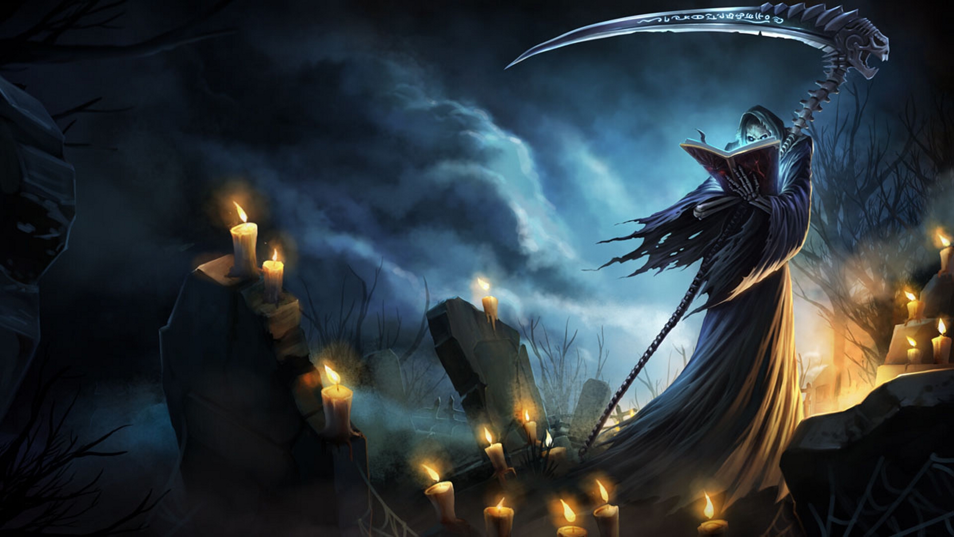 League Of Legends Dark Fantasy Art Reaper Wallpaper Background