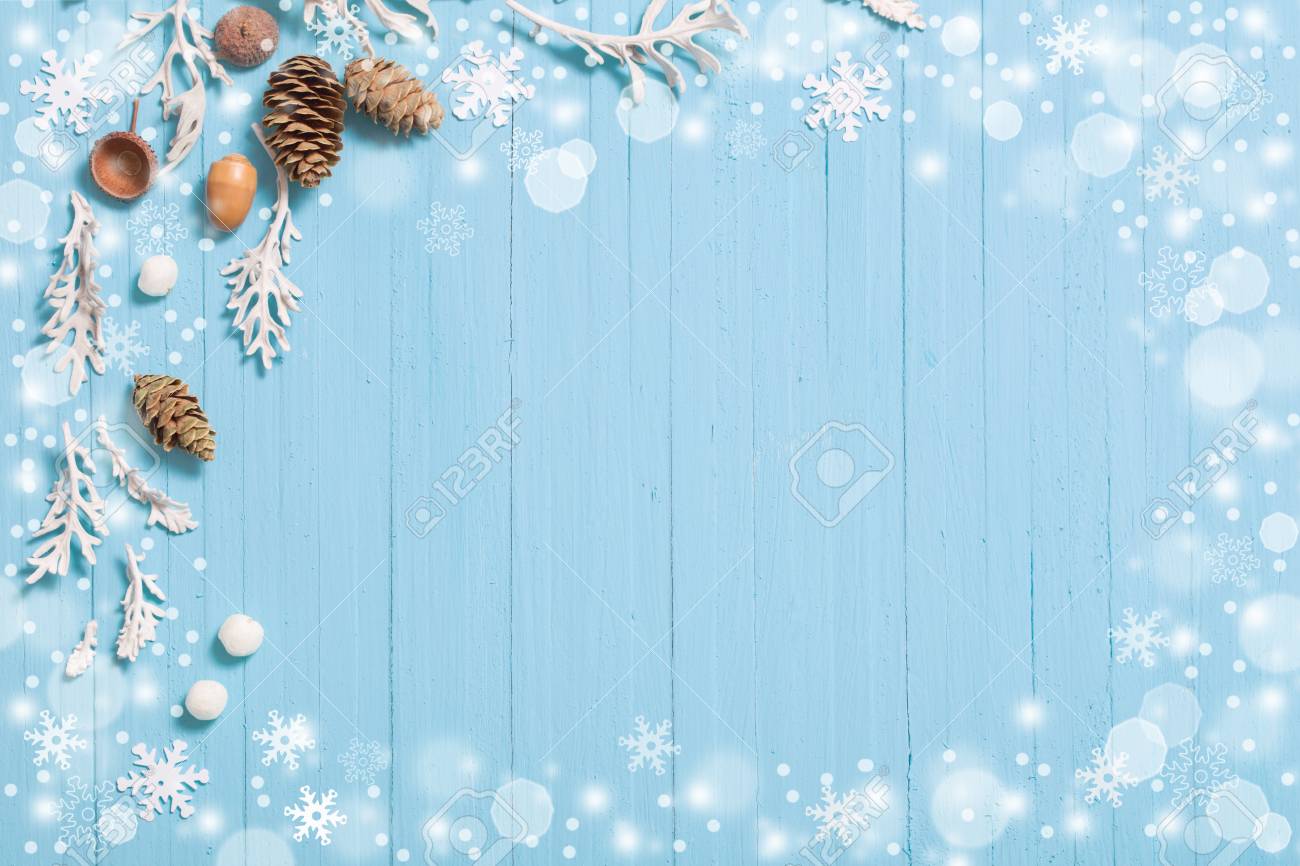Beautiful Blue Christmas Background Stock Photo Picture And