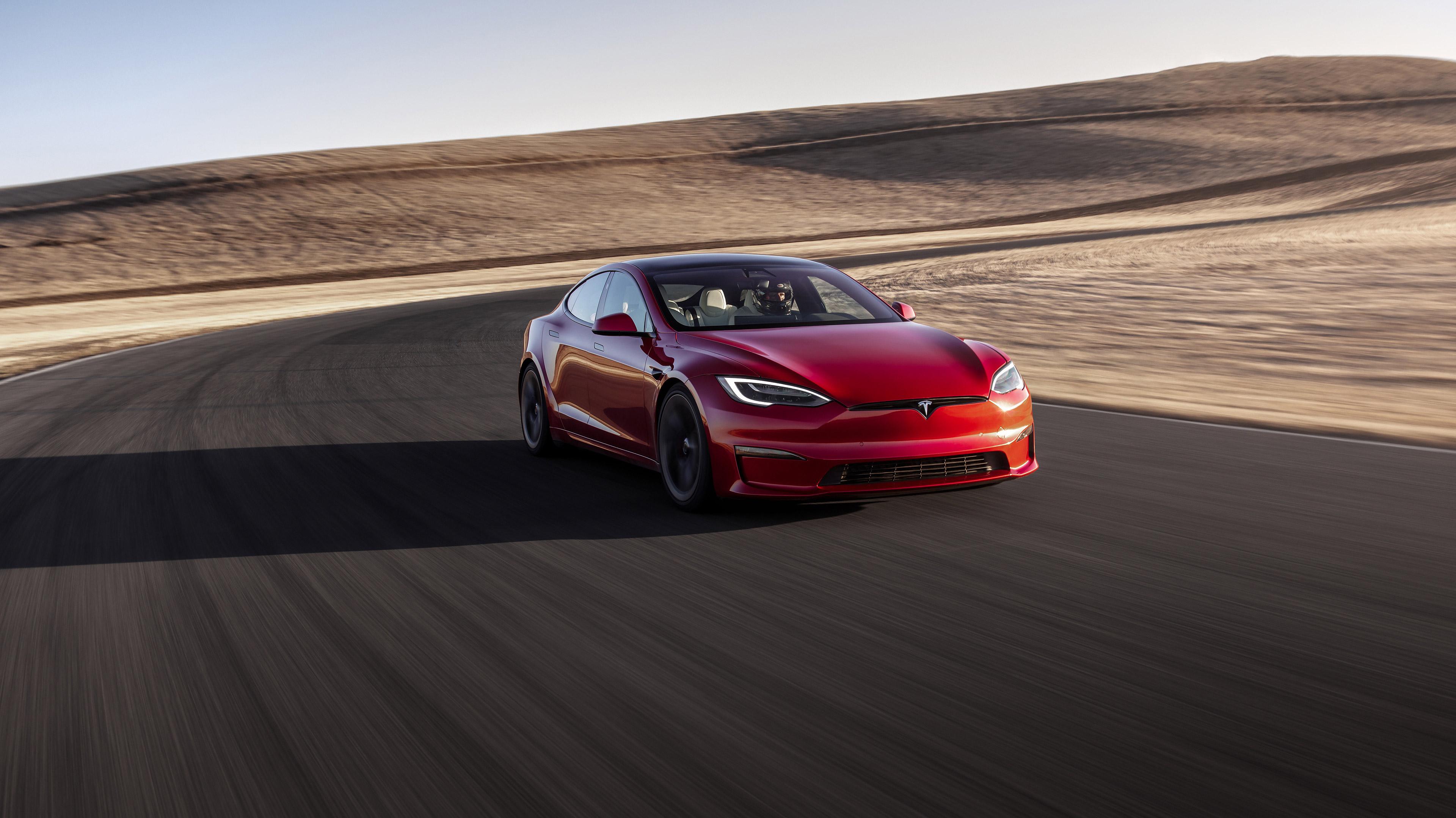 Tesla Model S Plaid Luxury Car Electric Red