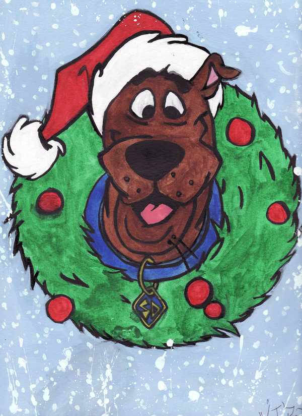 Scooby Doo Christmas Wallpaper Xmas Painting By