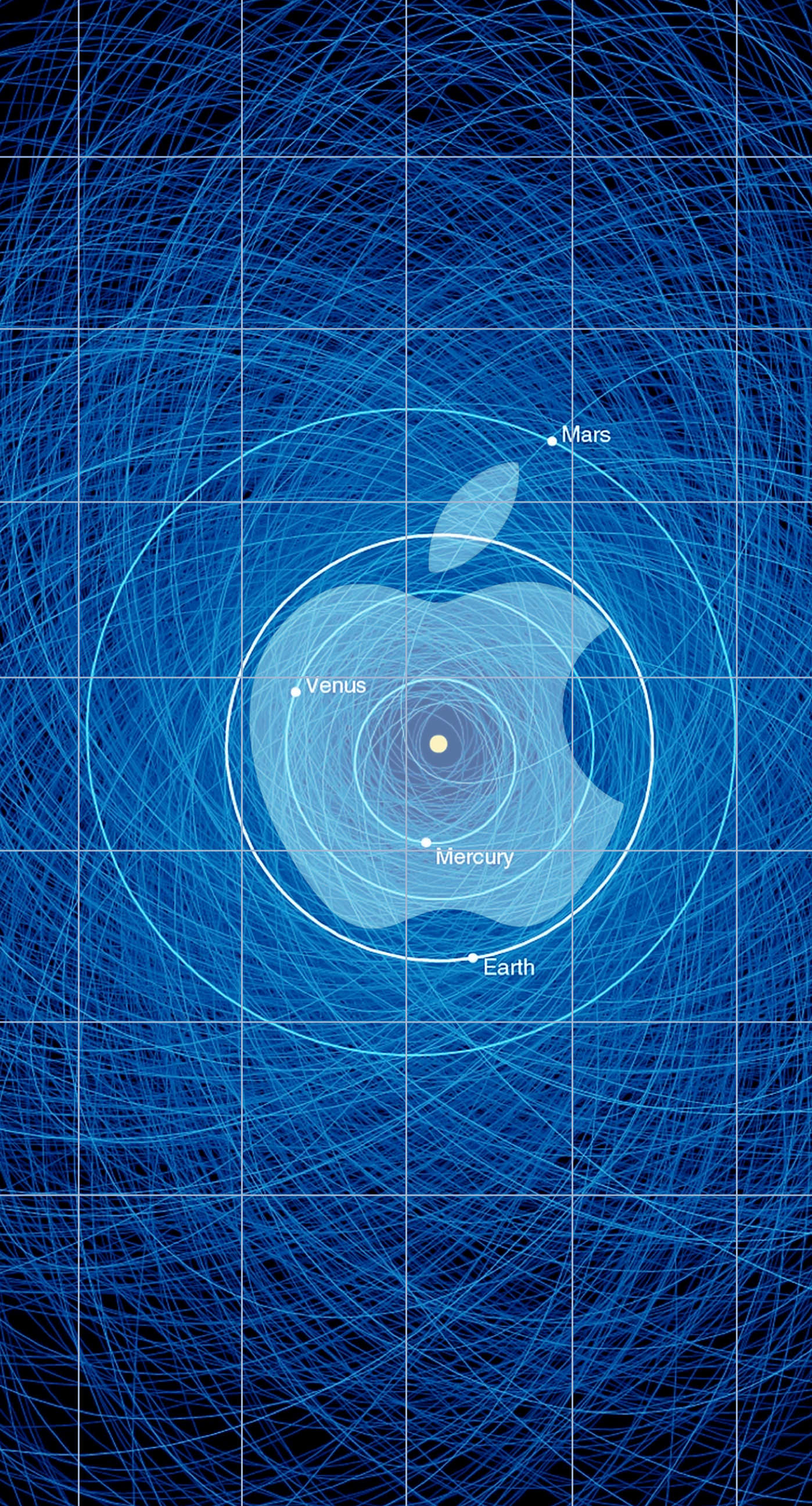Apple Logo Shelf Cool Blue Solar System Wallpaper Sc iPhone7plus