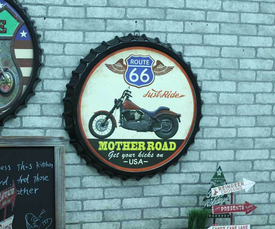 Large 3d Effect Tin Sign Route Vintage Metal Painting Beer
