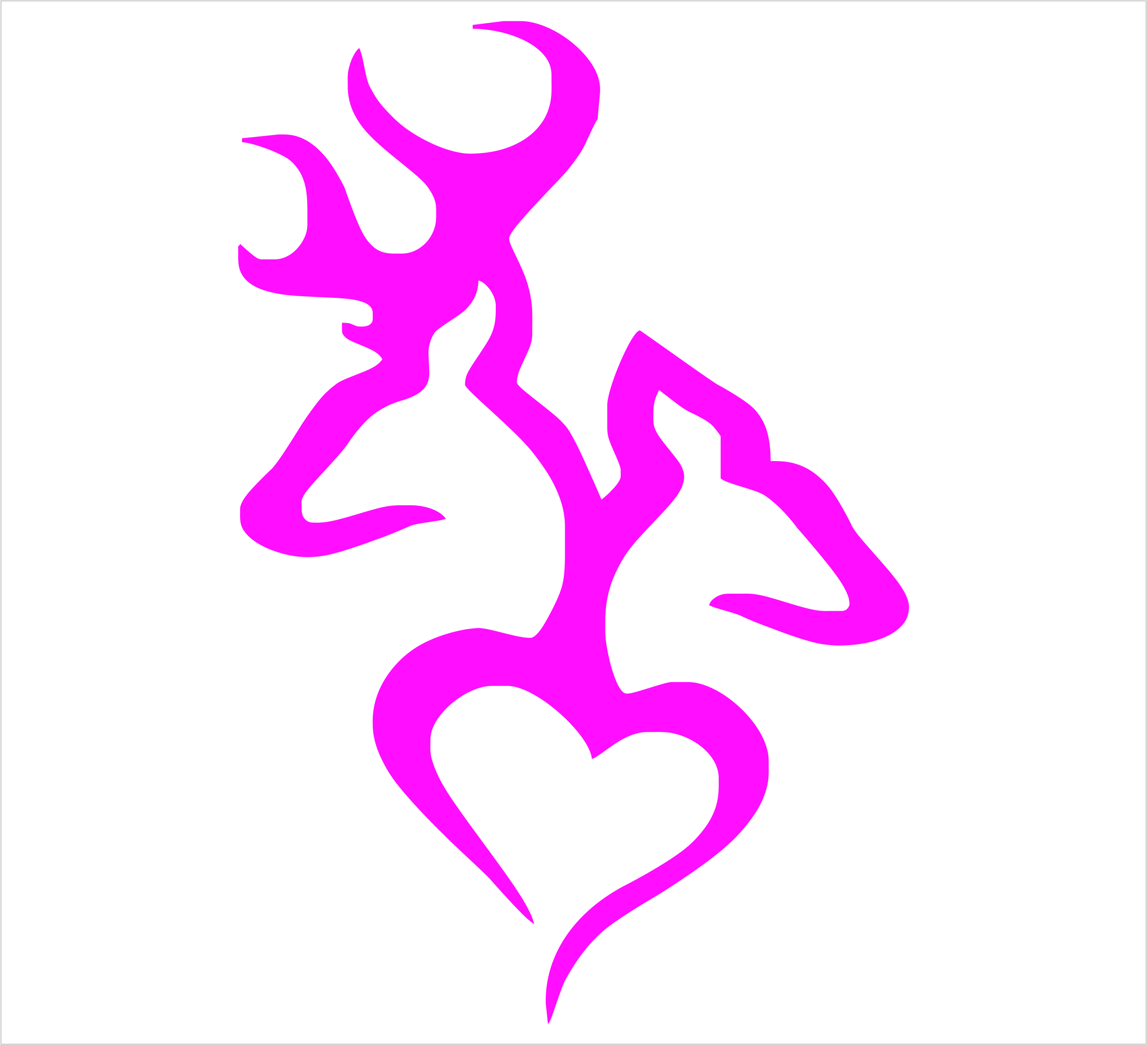 Pink Browning Background Small Heart Decal