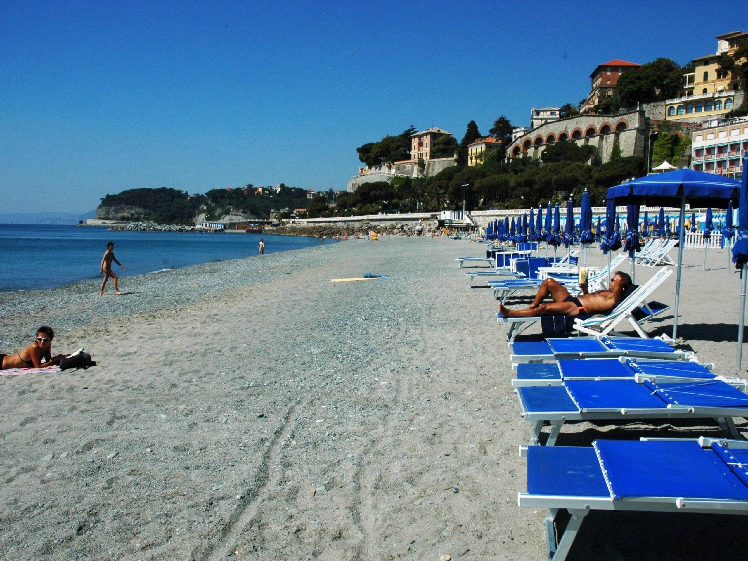 Spring Vacation On The Beach In Resort Of Celle Ligure Italy