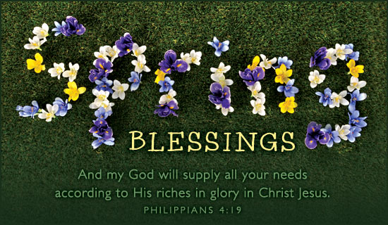 Spring Blessings Ecard Email Personalized Cards