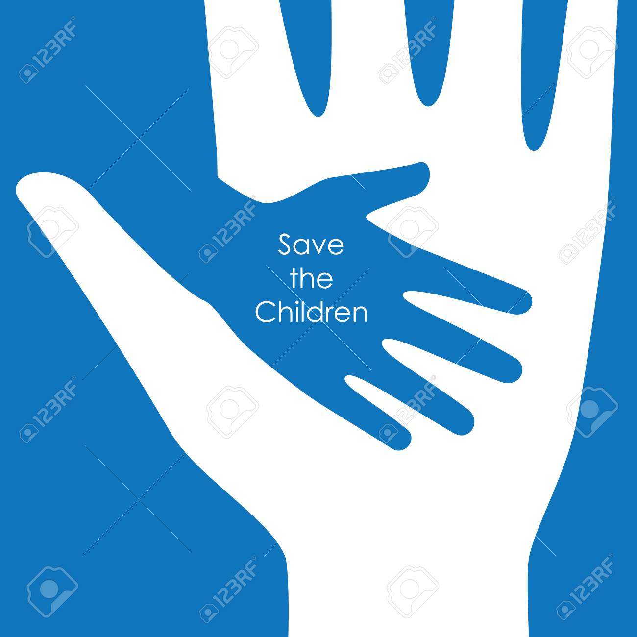 Helping Hands For Children Concept Background And Logo Vector