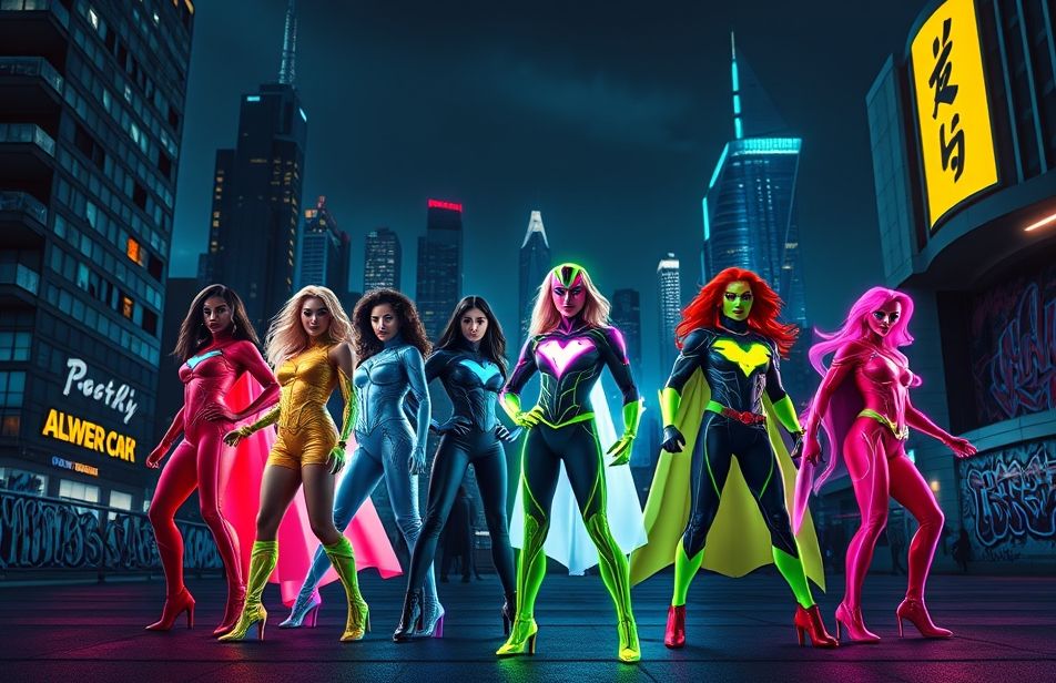 Neon Avengers Wallpaper