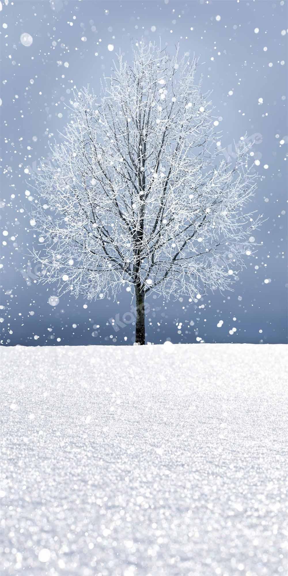 Kate Winter Snow Scene Backdrop Tree For Photographer