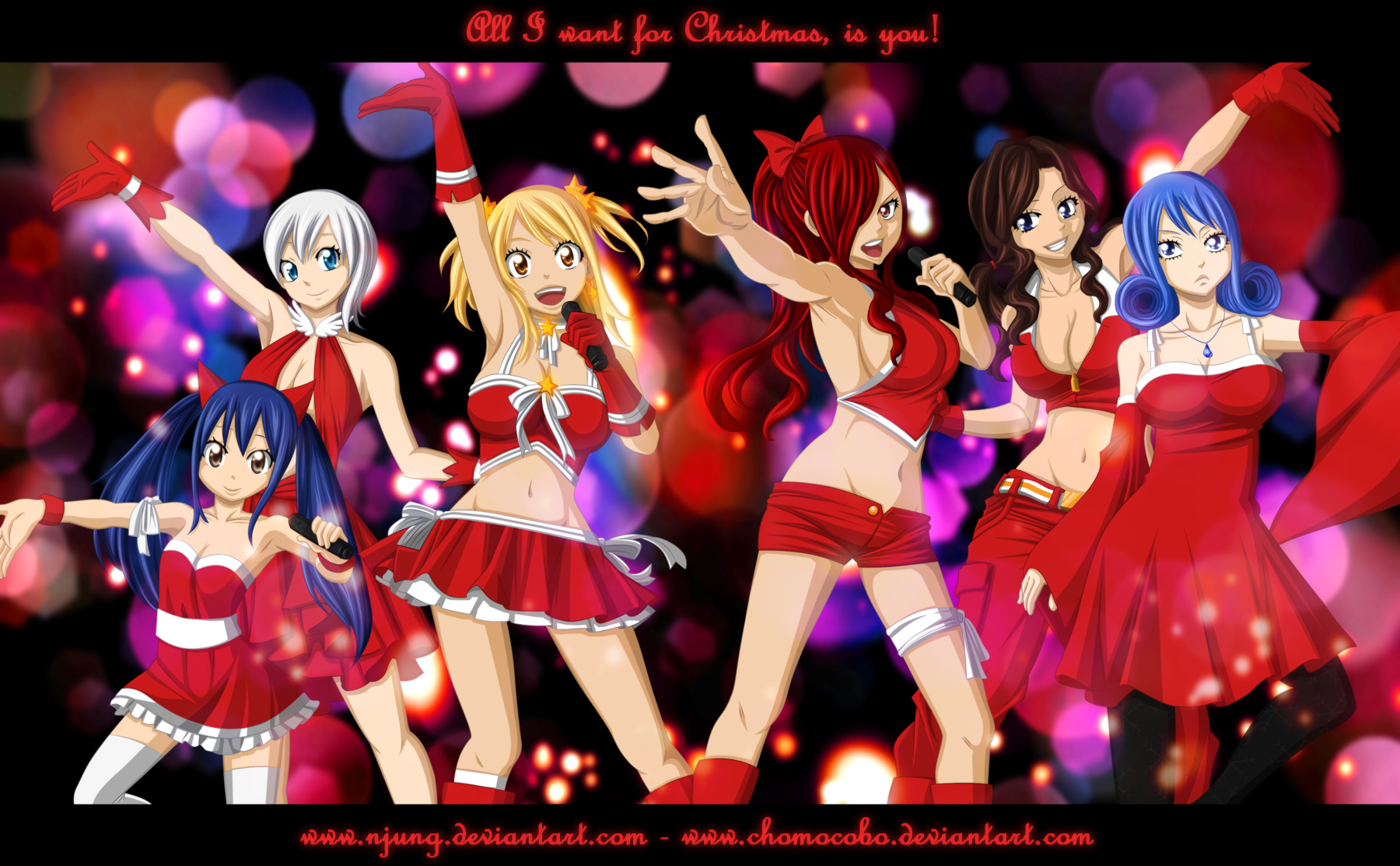 Happy Holidays From The Fairy Tail Girls Wallpaper And Background