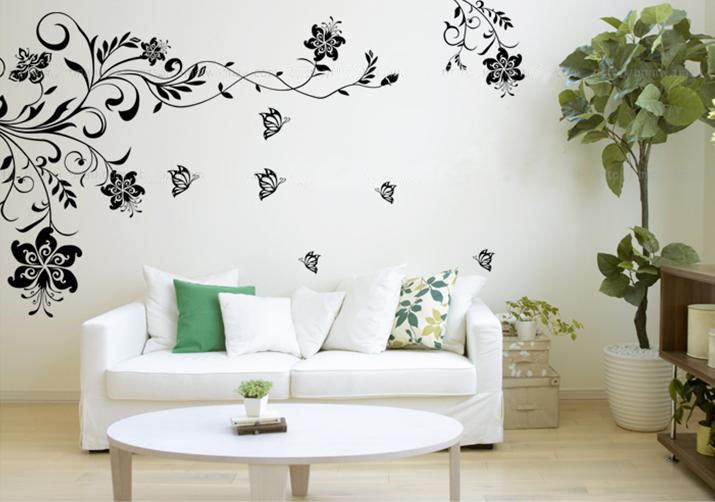 Large Floral Living Room Wallpaper Interior Design Ideas