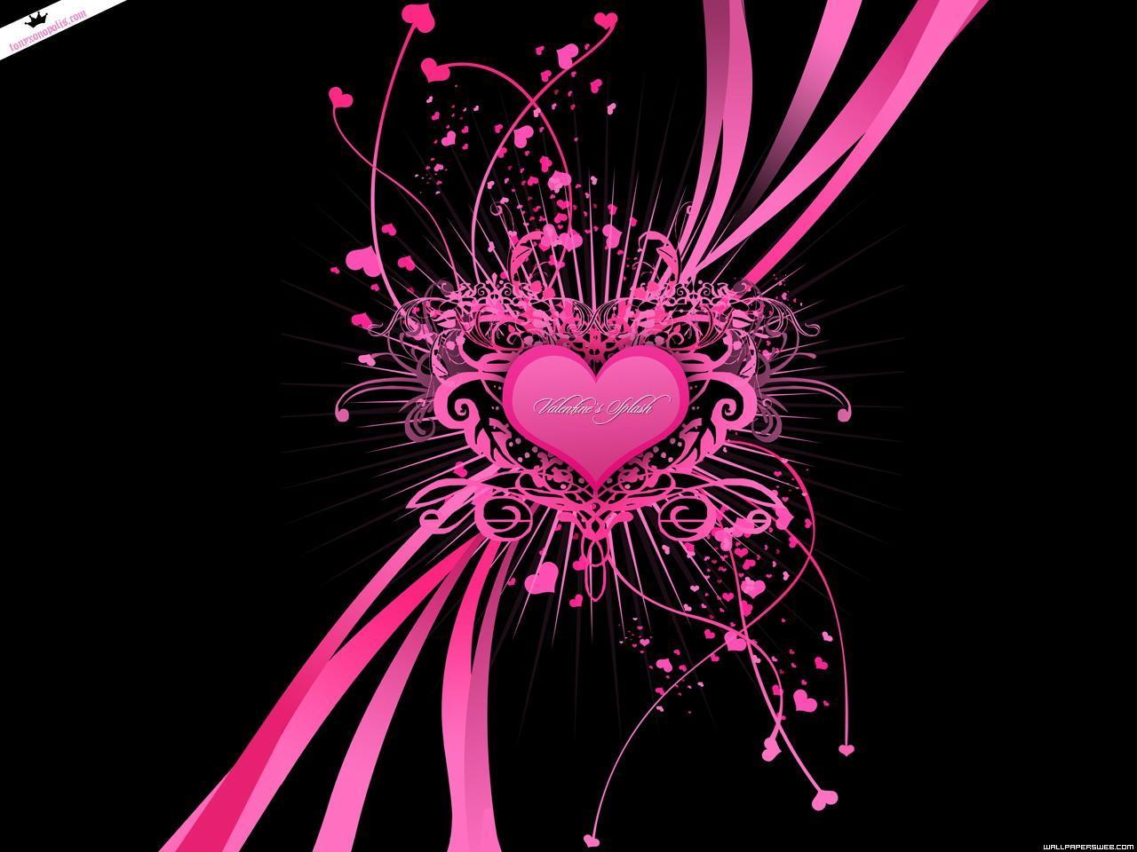 44 Pink And Black Heart Wallpaper On Wallpapersafari