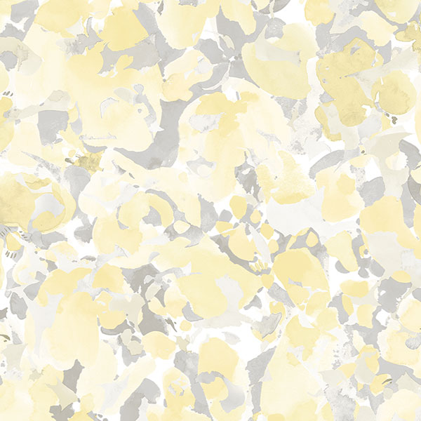 Watercolor Floral Yellow Grey Wallpaper Tkxc