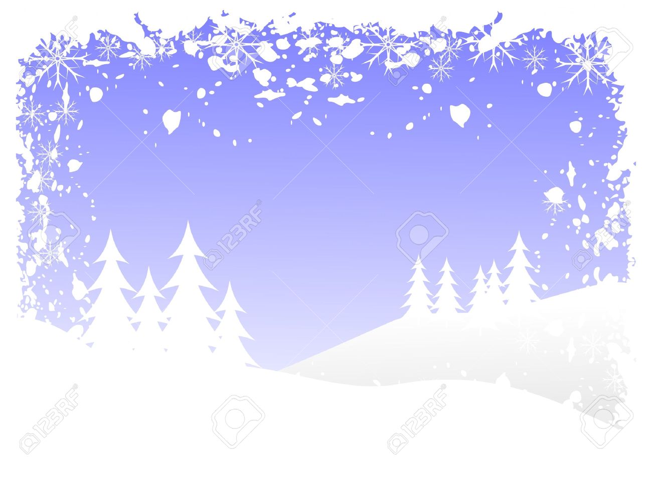 Abstract Grunge Winter Background Scene With Snowy Christmas