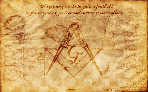 Leonardo Da Vinci Masonic Wallpaper With Quote