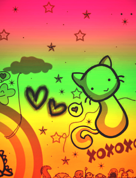 Cute Kitty Drawing Wallpaper For Nokia Lumia