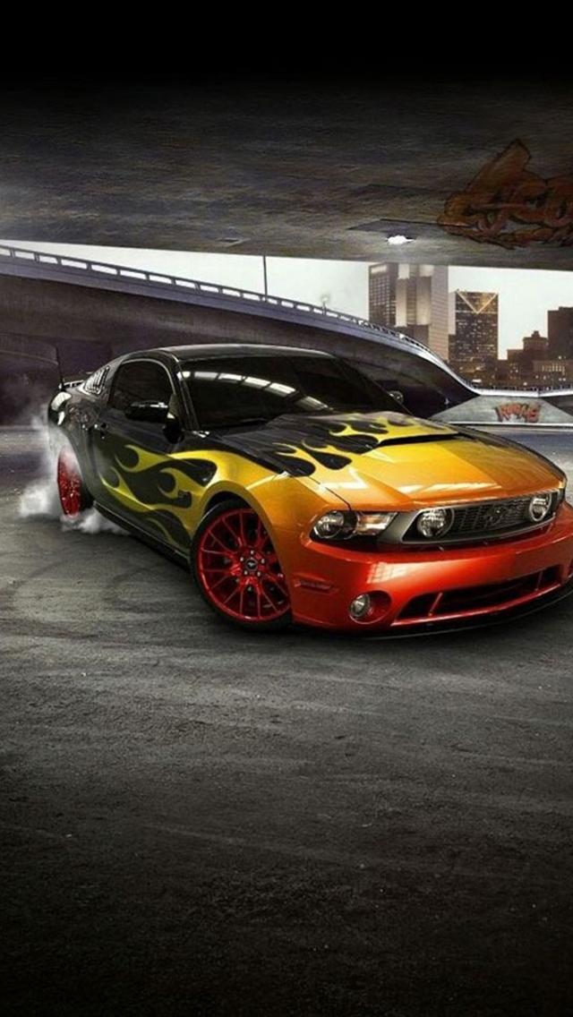 iPhone Wallpaper HD Cool Mustang Front Car