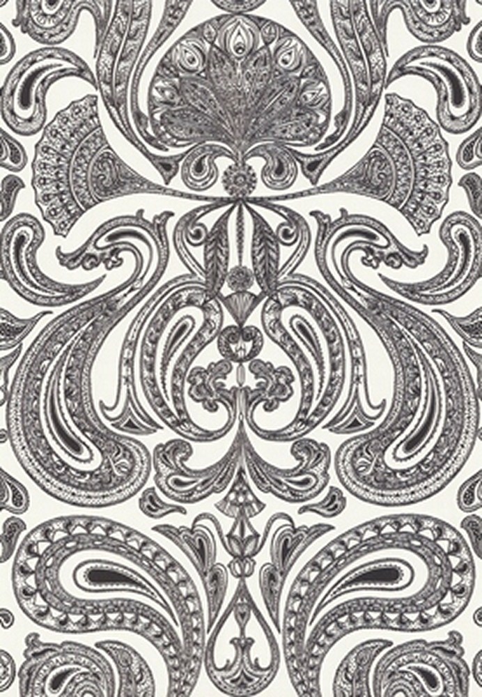 Cole And Son Groovy Paisley Wallpaper In Black White