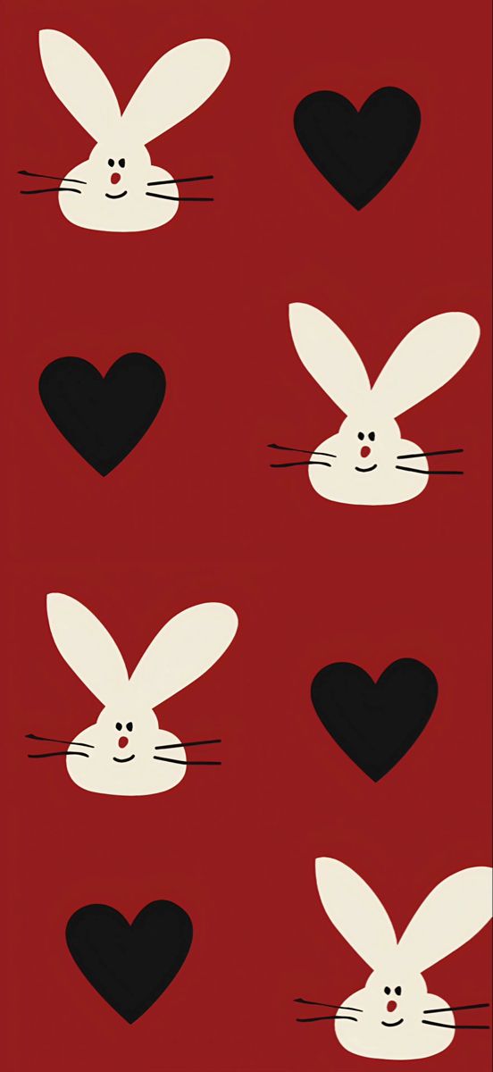 Cute Rabbit Wallpaper With Heart Faces