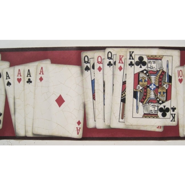 Poker Hands Playing Cards Wallpaper Border NW10001B 