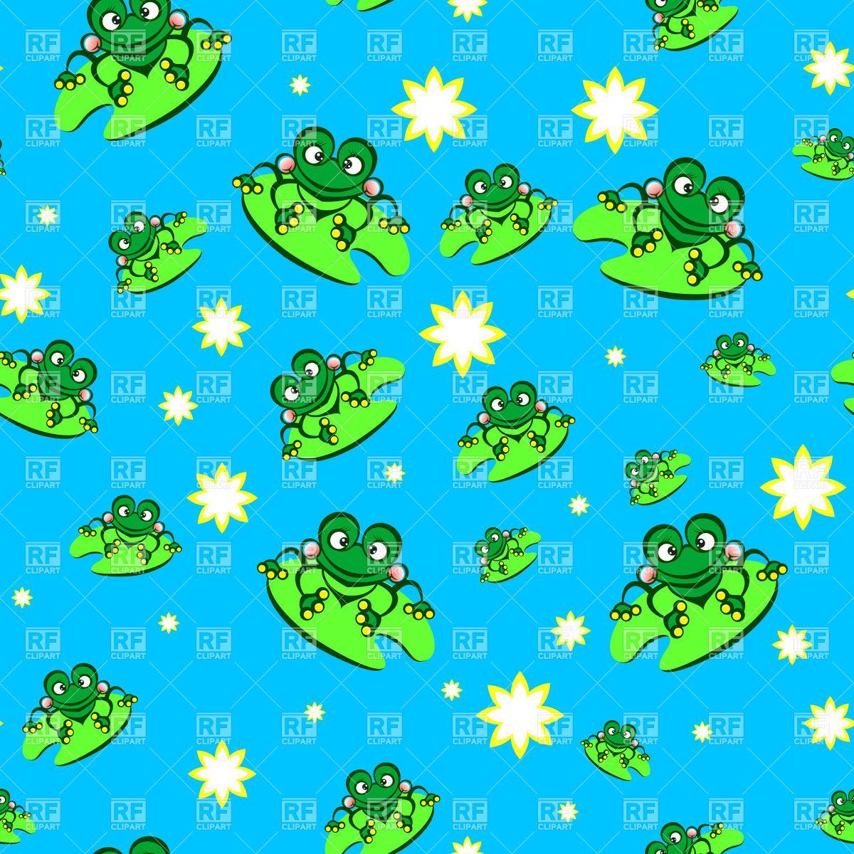 Cute Cartoon Frog Seamless Background Download Royalty Free Vector
