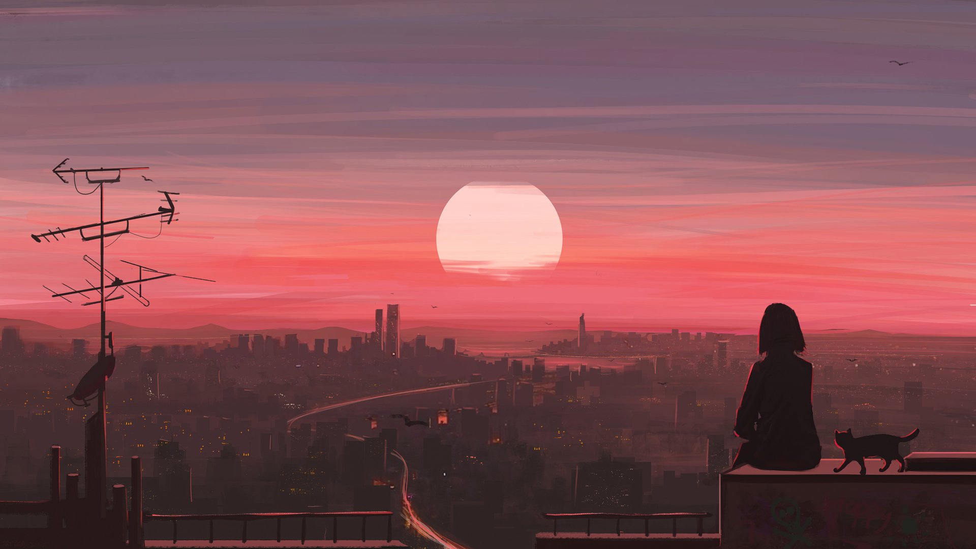 Anime Sunset Wallpaper