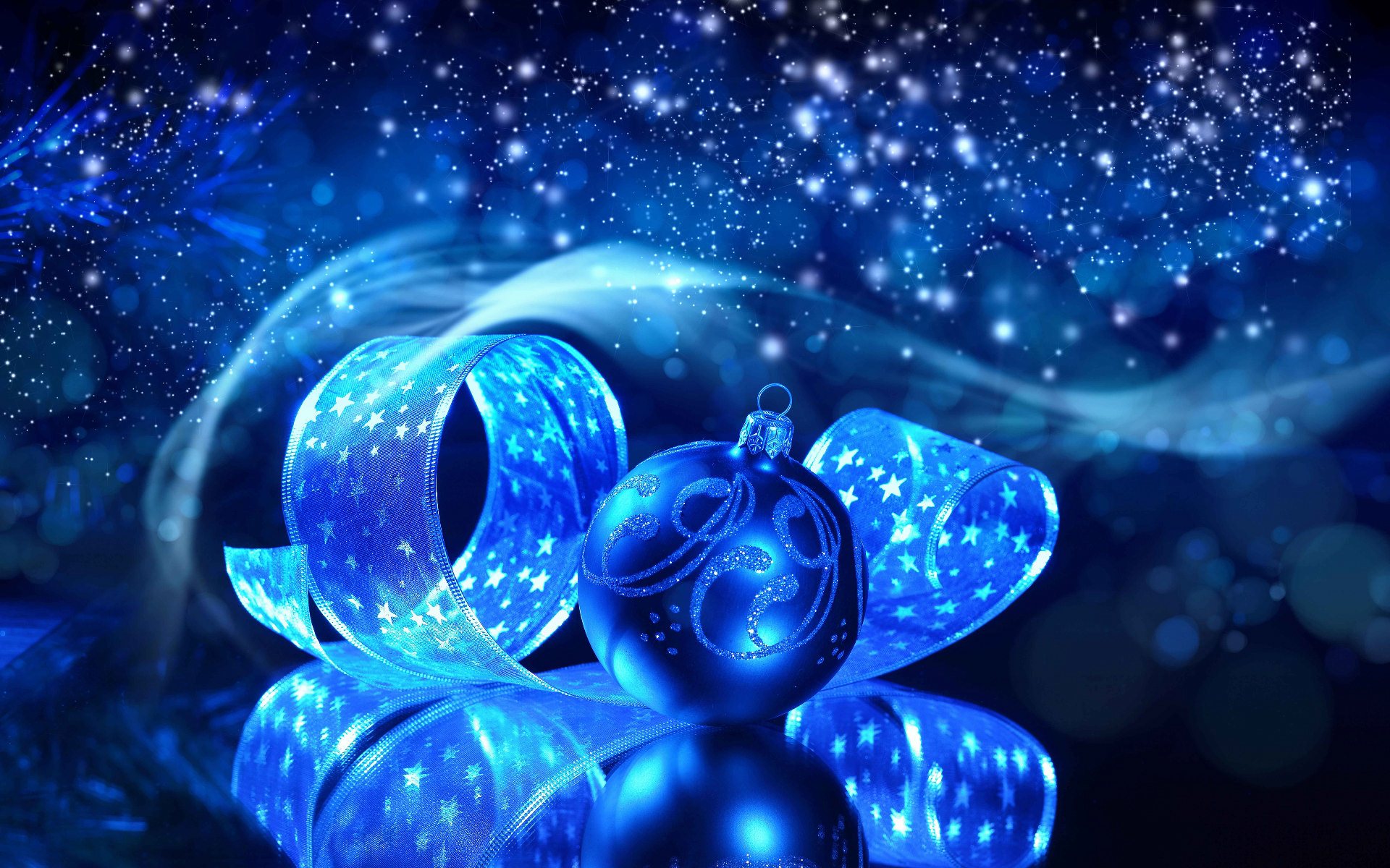 Free download Blue Christmas Ball Widescreen HD Wallpaper [1920x1200