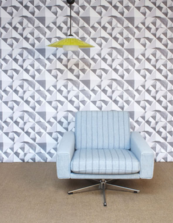 3d Fabric Wallpaper Design Geo Ella Doran Interior Decorating