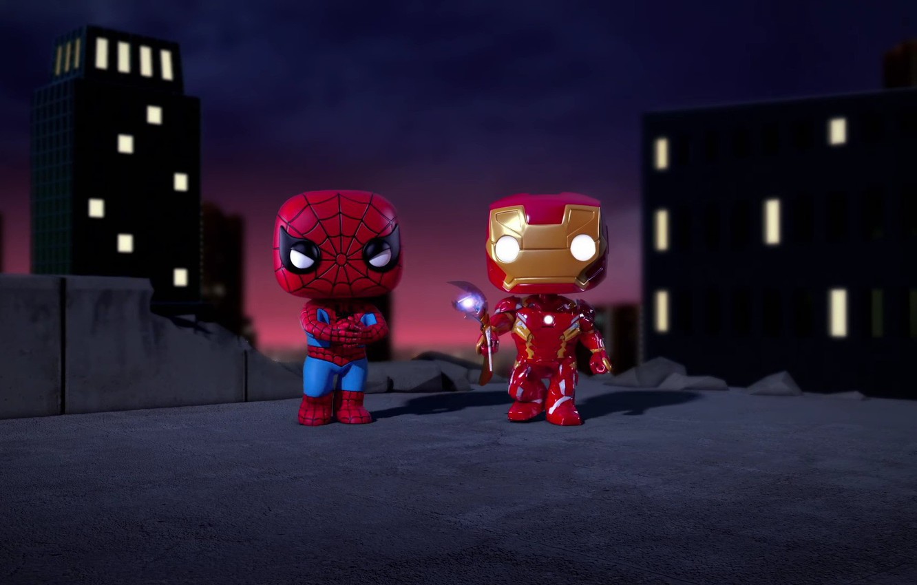 Wallpaper City Spider Mecha Weapon Iron Man Marvel