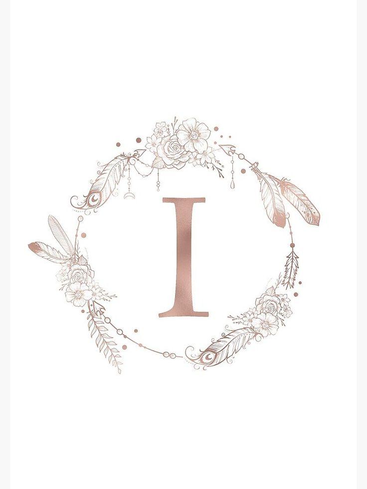 Letter I Rose Gold Pink Initial Monogram Spiral Notebook By