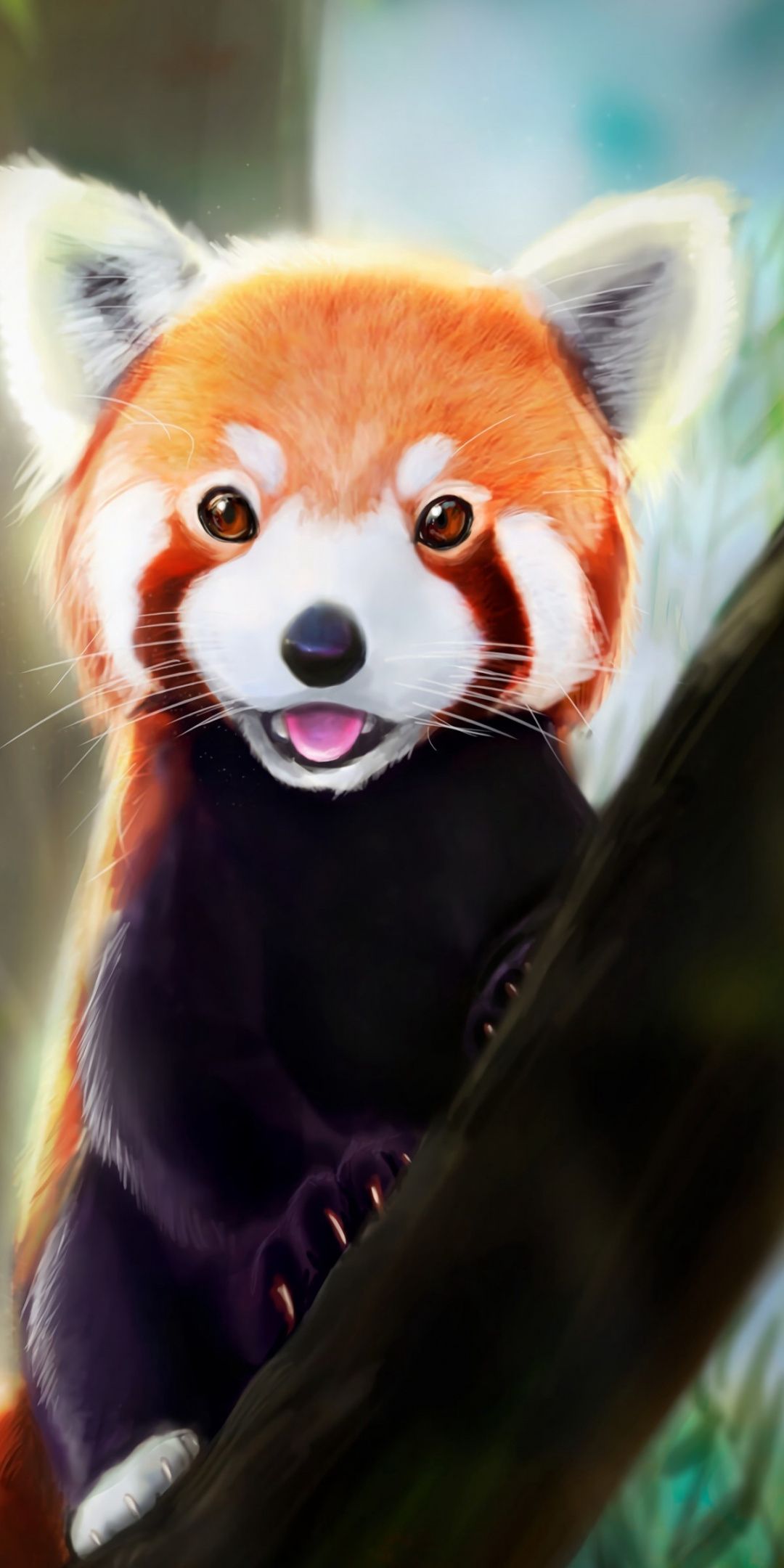 Cute Red Panda Art Wallpaper
