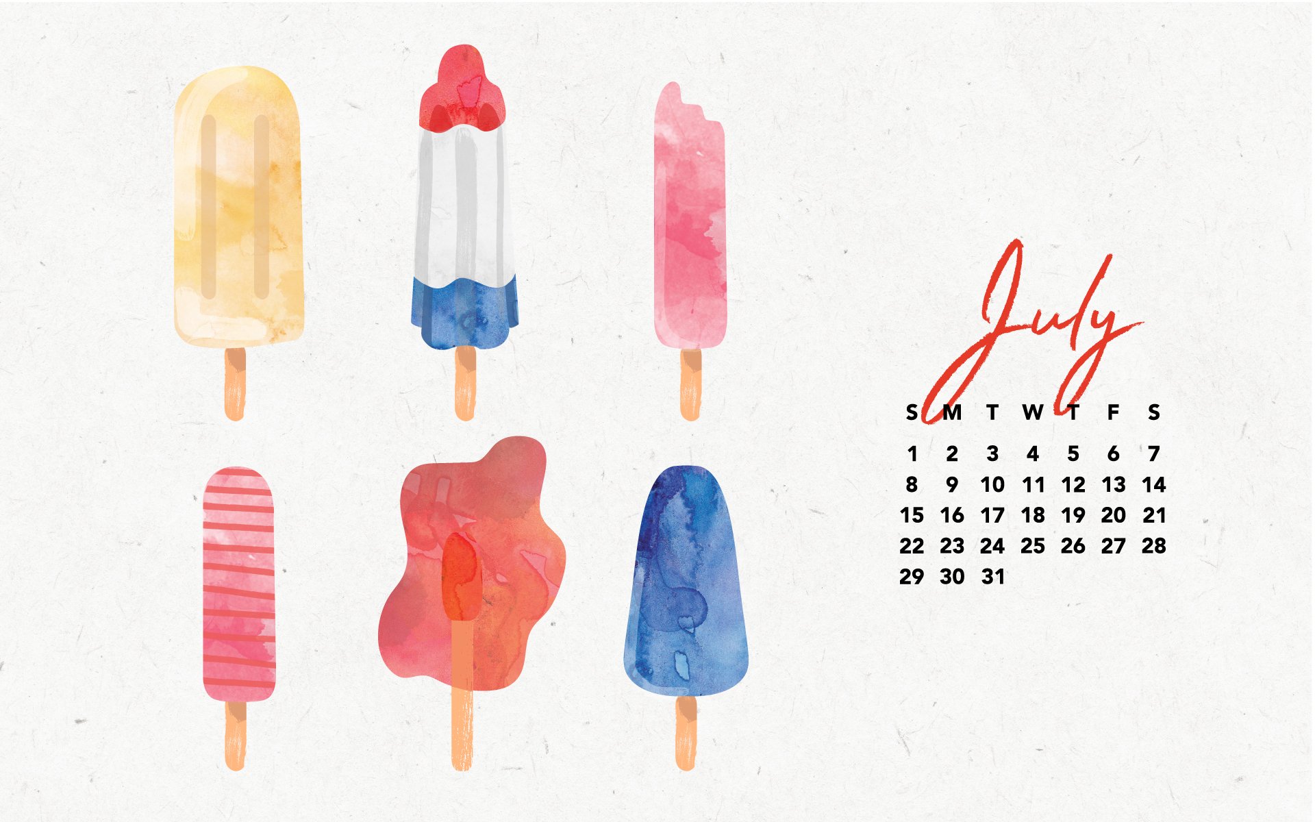 Desktop Calendar Wallpaper July