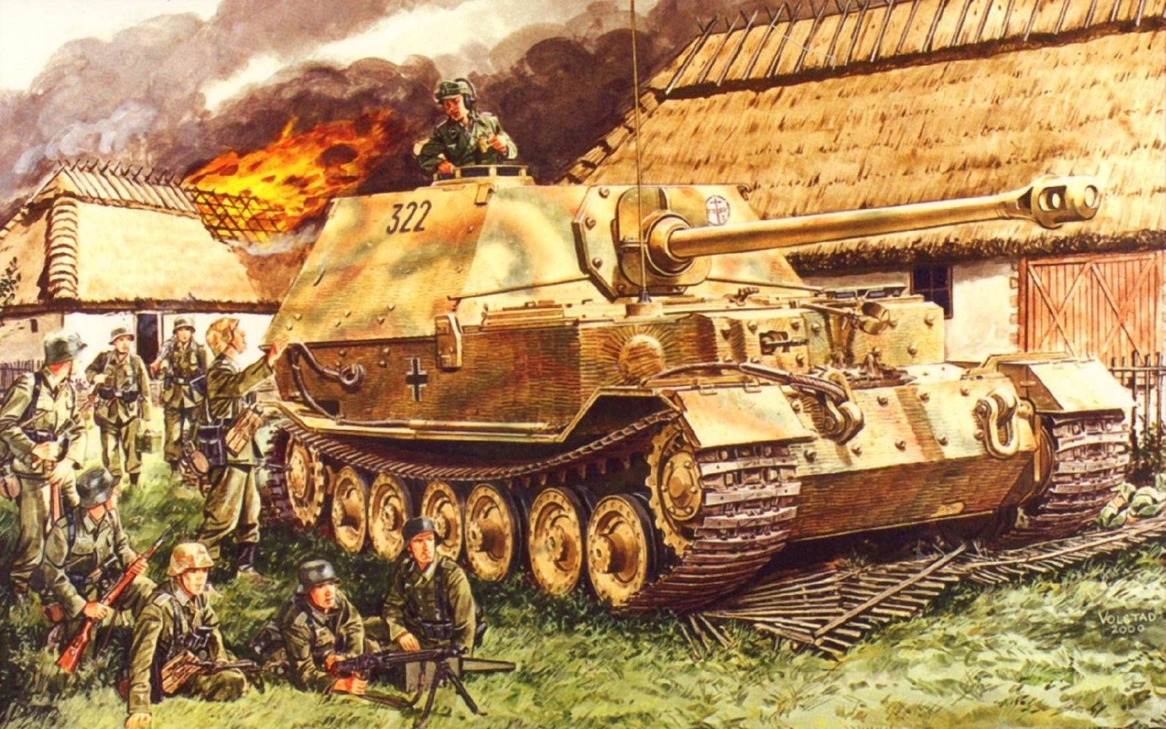German Ferdinand With Infantry Wallpaper And