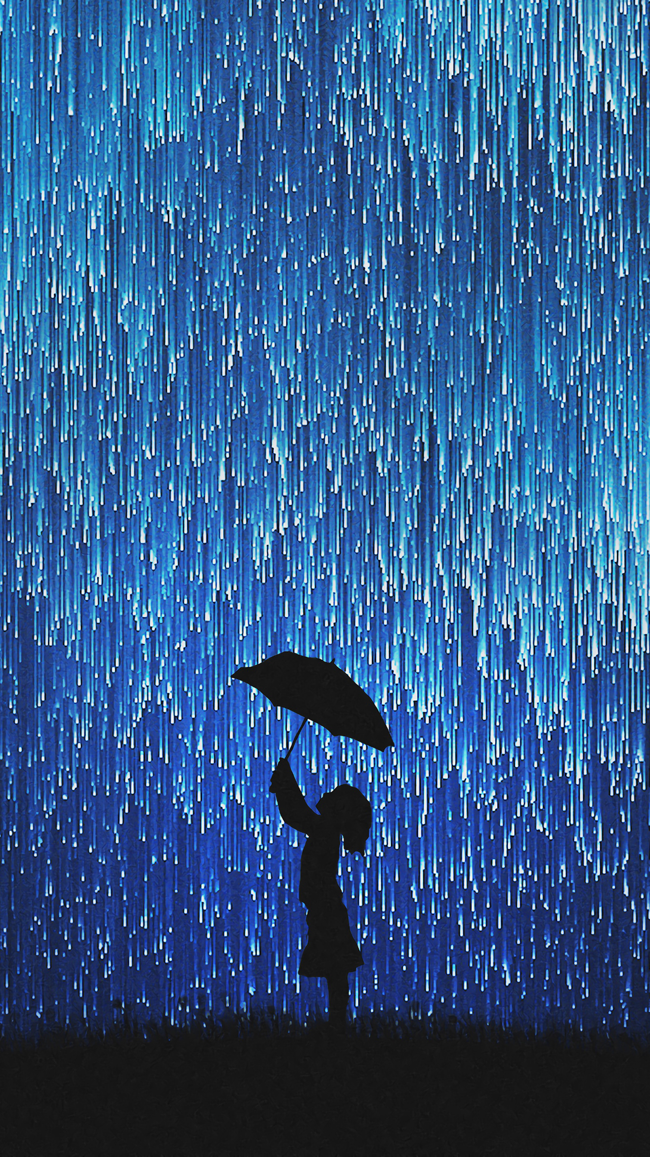 Raining Stars Silhouette Digital Art 4K Wallpaper 78 2160x3840