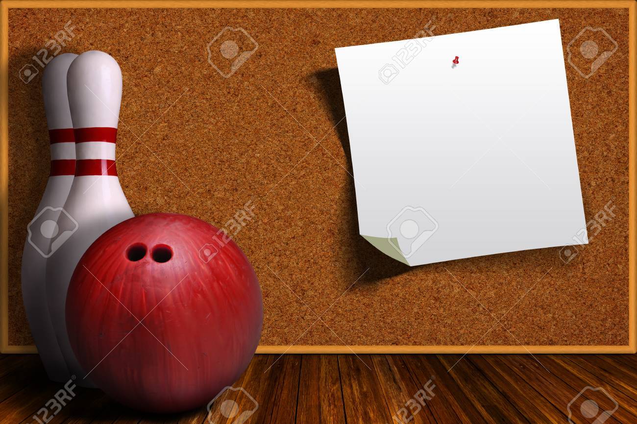 Free download Bowling Ball And Pins On A Background Cork Board With
